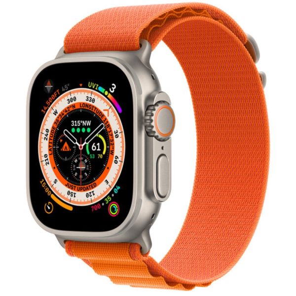Apple Watch Ultra MQEU3LL/A 49mm Titanium Case with Orange Alpine