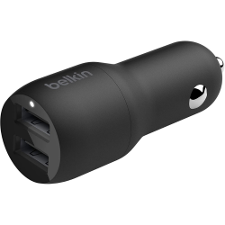 BELKIN Boost Charge Dual USB-A Car Charger 24W + 1Meter Lightning to USB-A Cable - Black