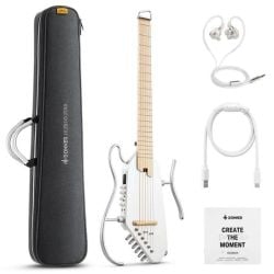 Donner HUSH-I PRO Travel Guitar - White