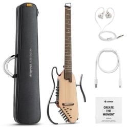 Donner HUSH-I PRO Travel Guitar - Natural Spruce