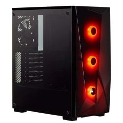 كيس كمبيوتر للألعاب Carbide Series SPEC-DELTA RGB Mid-Tower ATX من الزجاج المقسّى من كورسير - أسود